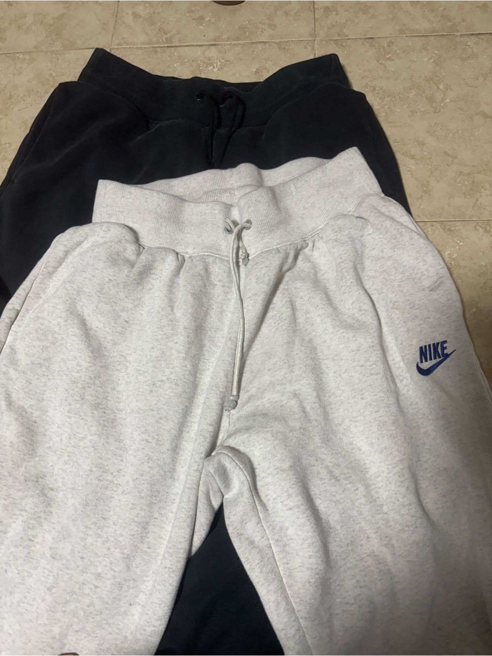 Nike womens Light Gray and Black Sweatpants Duo